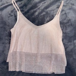 Pink and sparkly going out crop top.